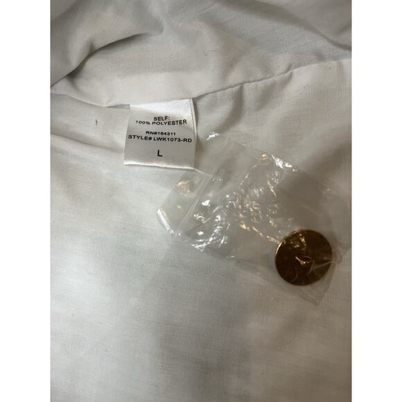 Aura Skirt Cream And Gold Tweed With Frayed Hem Gold Buttons Size Large NWTS - Picture 8 of 8